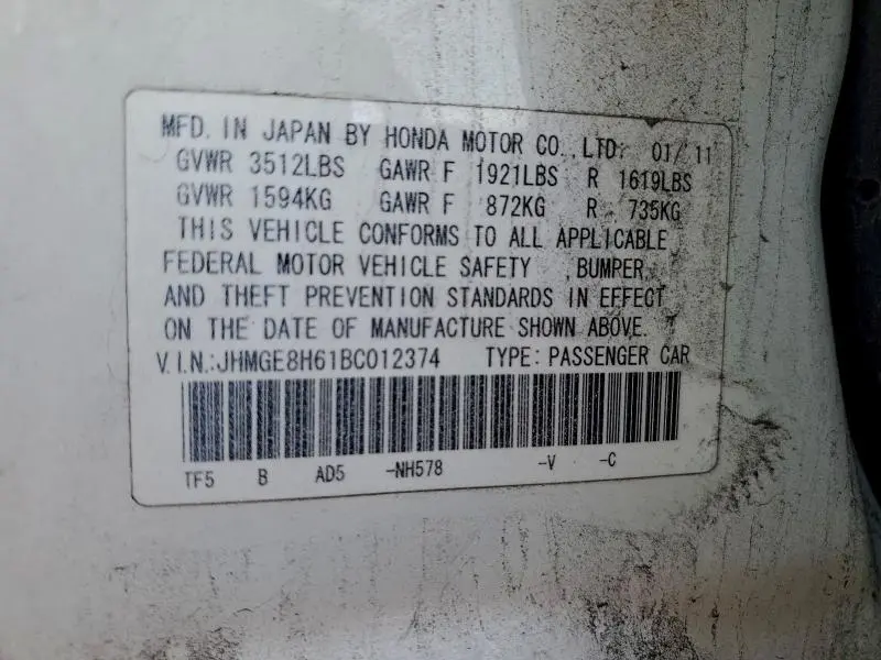 2011 HONDA FIT SPORT  