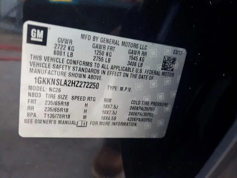 2017 GMC ACADIA SLE  