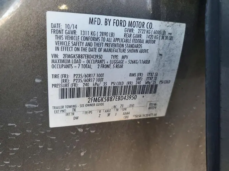 2014 FORD FLEX SE  