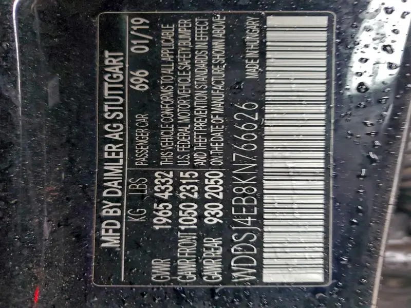 2019 MERCEDES-BENZ CLA 250  