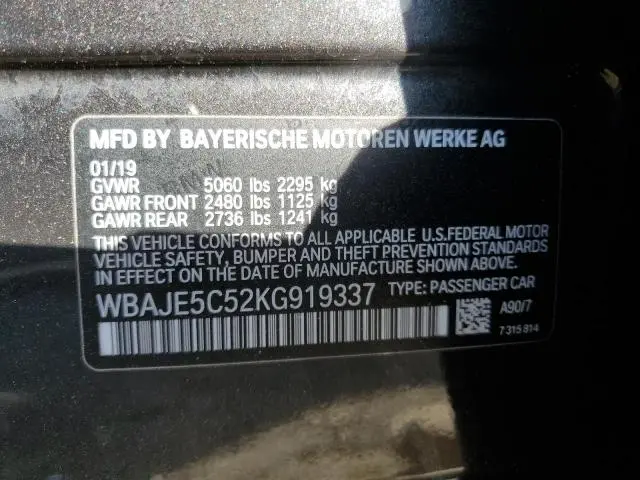 2019 BMW 540 I