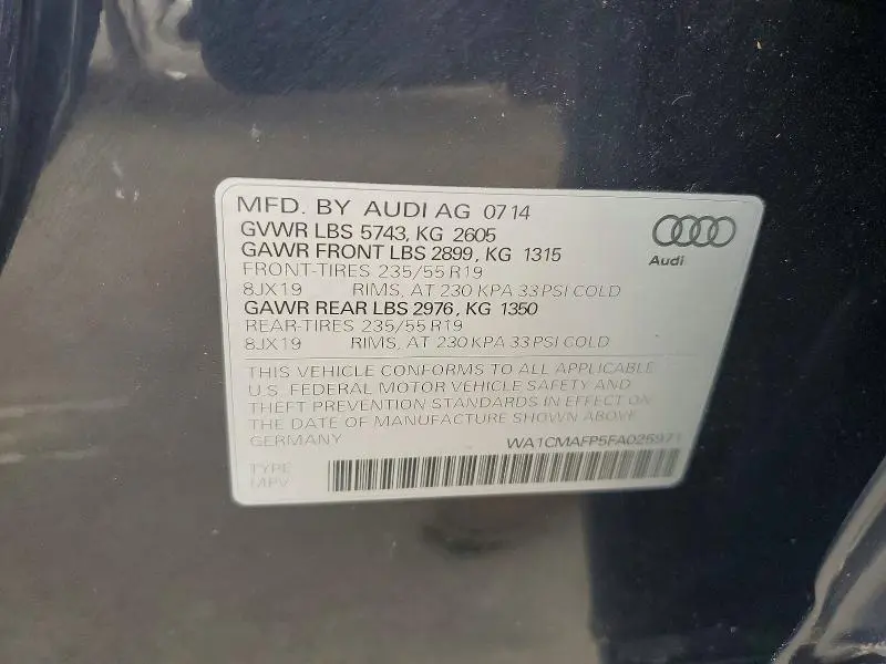 2015 AUDI Q5 TDI PREMIUM PLUS  