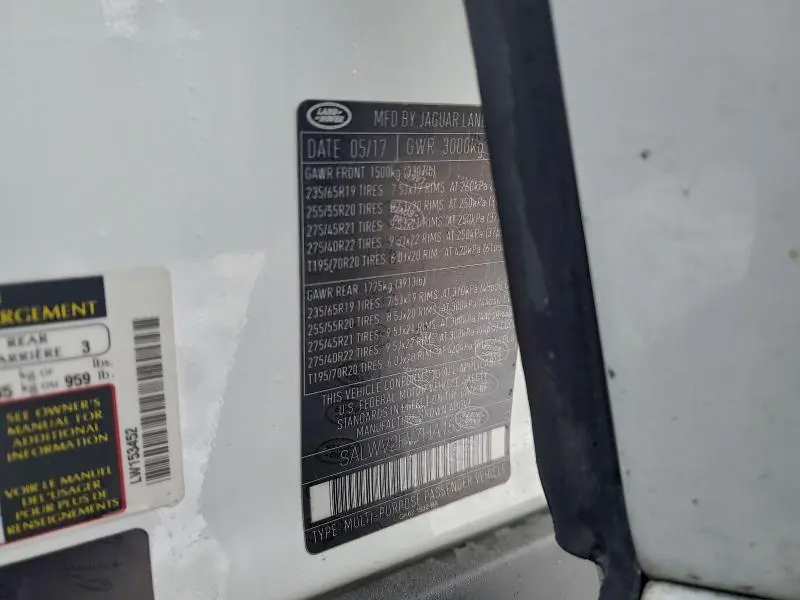 2017 LAND ROVER RANGE ROVER SPORT HSE DYNAMIC  