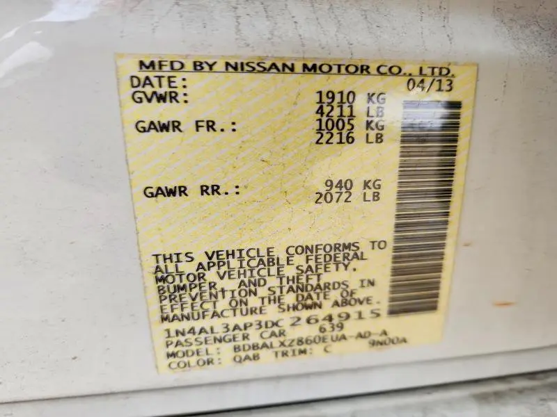 2013 NISSAN ALTIMA 2.5  