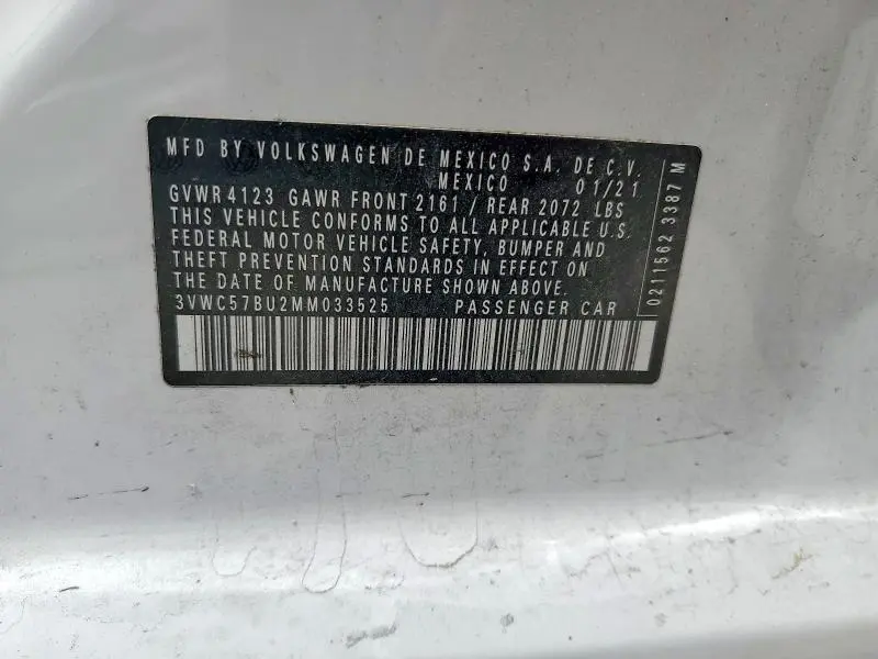 2021 VOLKSWAGEN JETTA S  