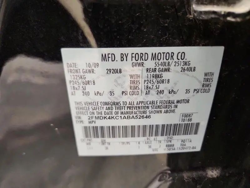 2010 FORD EDGE LIMITED  