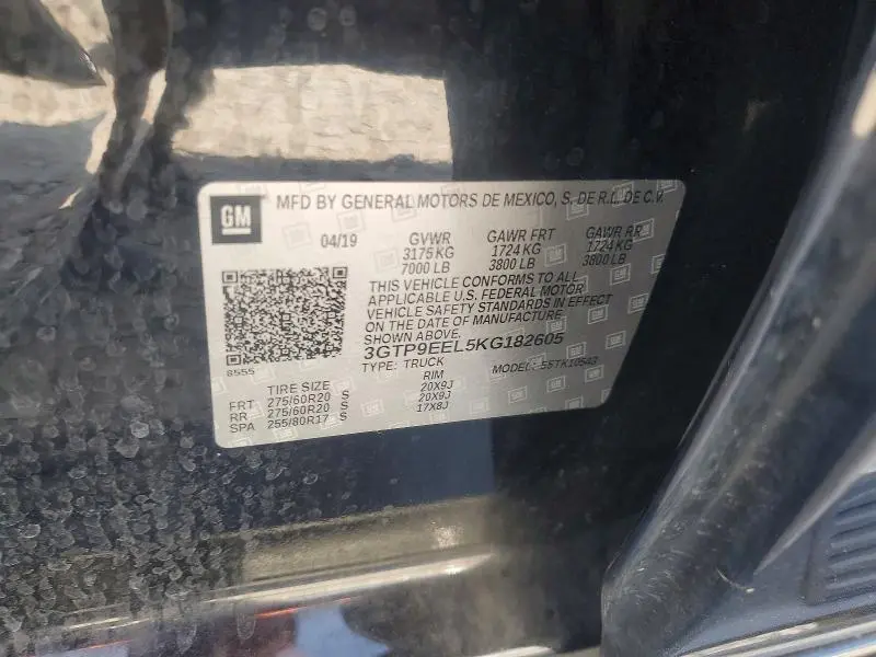 2019 GMC SIERRA K1500 AT4  