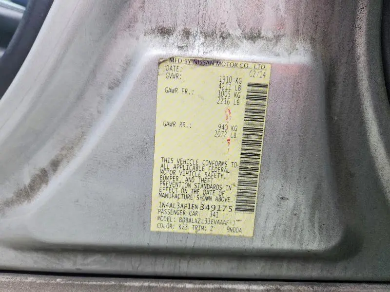 2014 NISSAN ALTIMA 2.5  