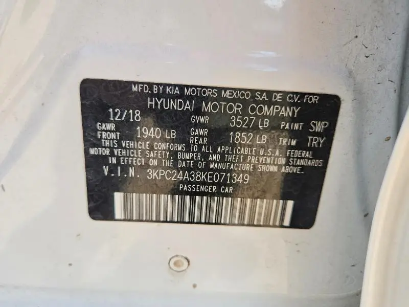 2019 HYUNDAI ACCENT SE  