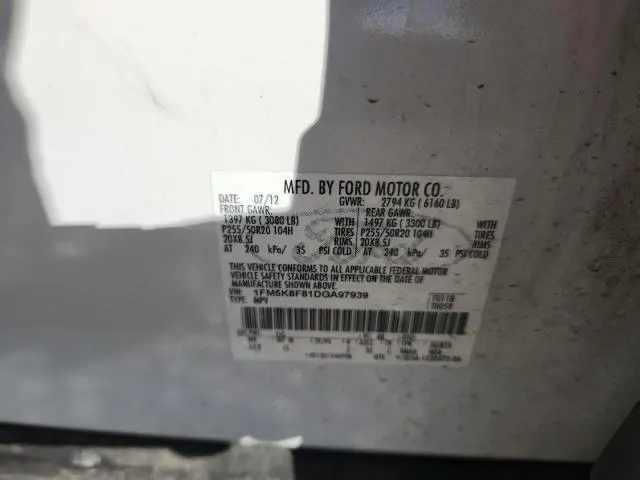 2013 FORD EXPLORER LIMITED  