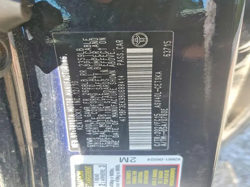 2011 TOYOTA CAMRY SE  