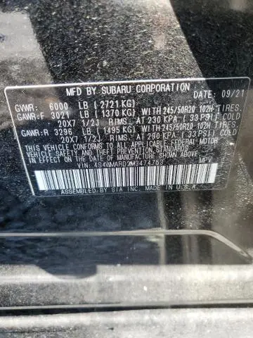 2021 SUBARU ASCENT TOURING