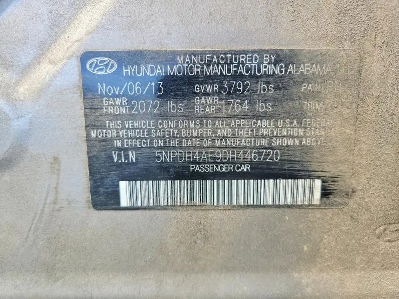 2013 HYUNDAI ELANTRA GLS  