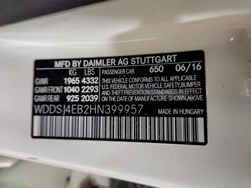 2017 MERCEDES-BENZ CLA 250  