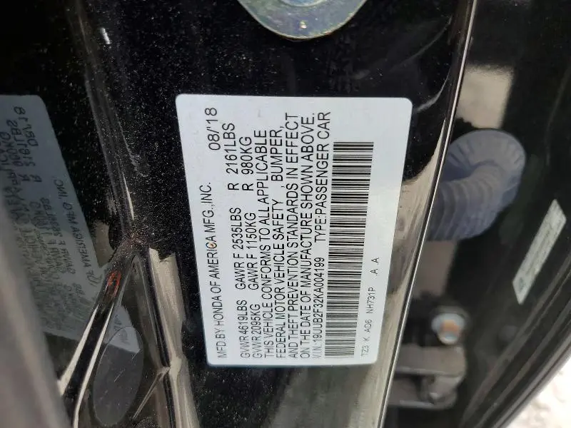 2019 ACURA TLX   