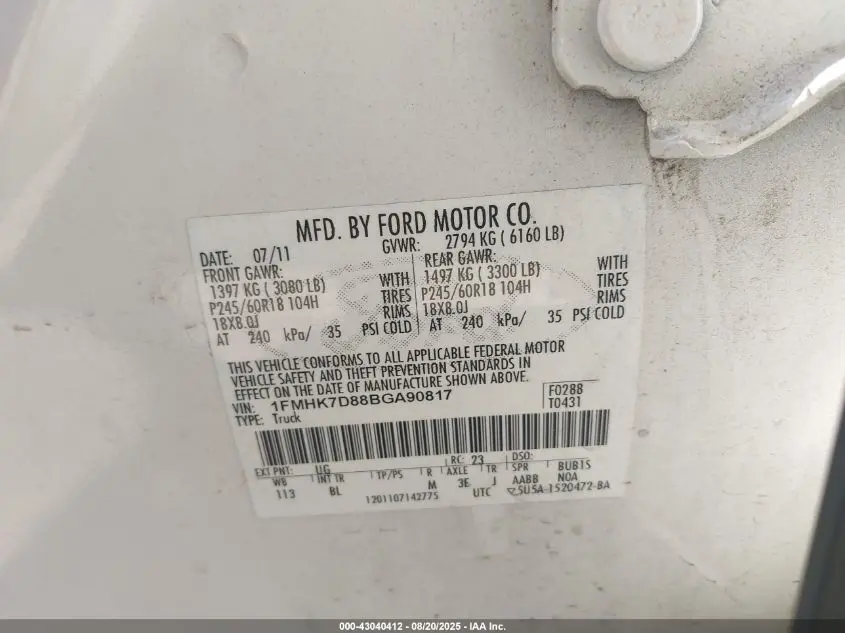 2011 FORD EXPLORER XLT