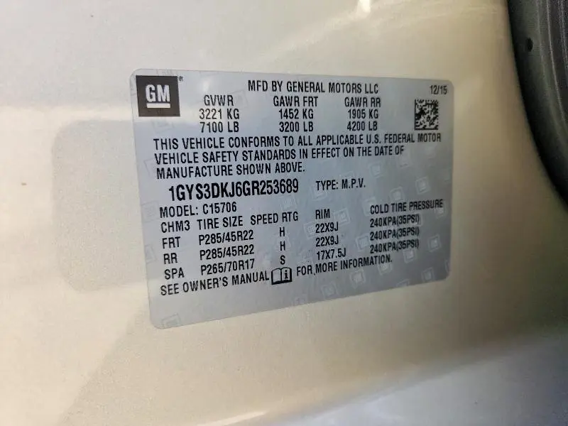 2016 CADILLAC ESCALADE PLATINUM  