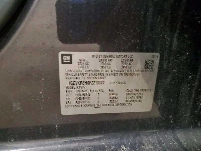 2015 CHEVROLET SILVERADO K1500 LT  