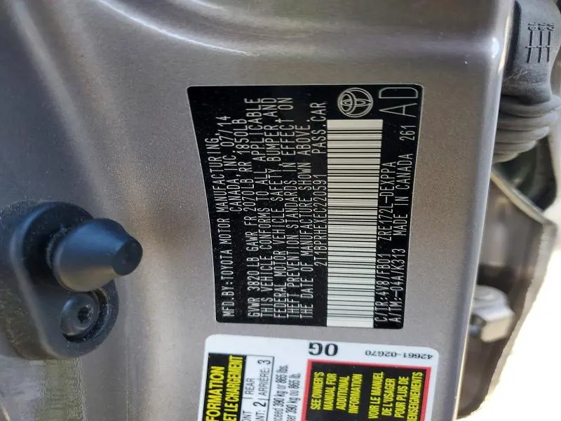 2014 TOYOTA COROLLA LE ECO PLUS  