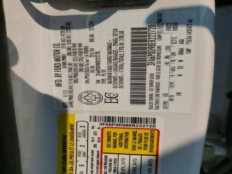 2014 FORD FUSION TITANIUM  