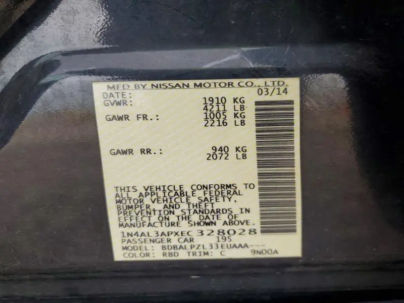 2014 NISSAN ALTIMA 2.5  