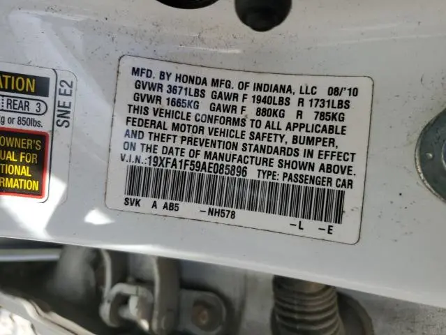 2010 HONDA CIVIC LX  