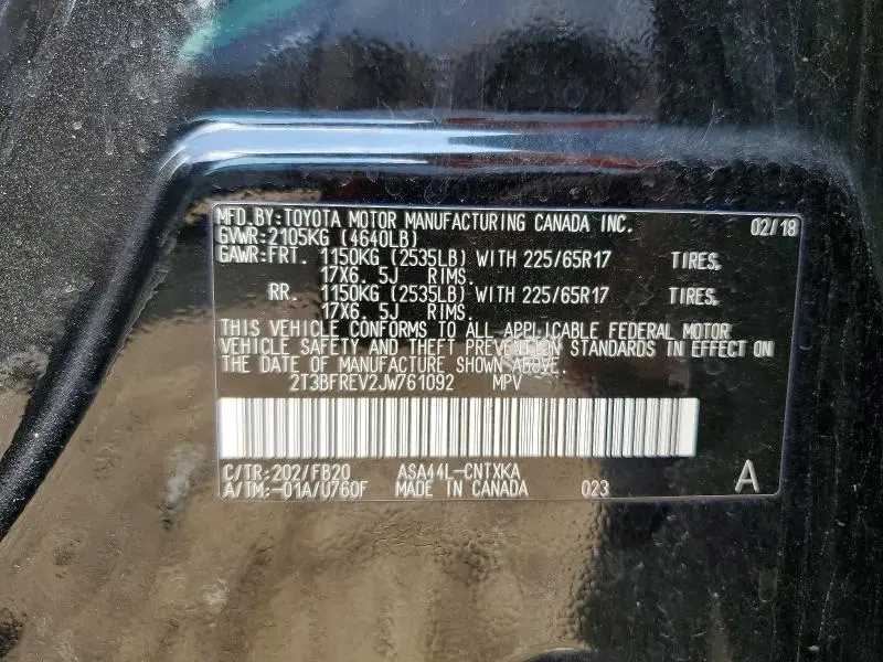 2018 TOYOTA RAV4 LE  