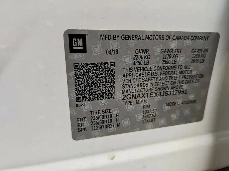2018 CHEVROLET EQUINOX LT  
