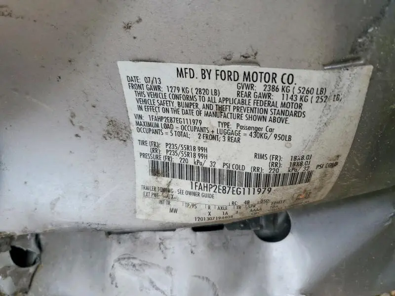 2014 FORD TAURUS SEL  