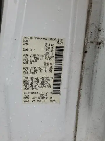 2021 NISSAN NV 1500 S  