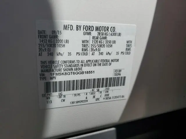 2016 FORD EXPLORER SPORT  