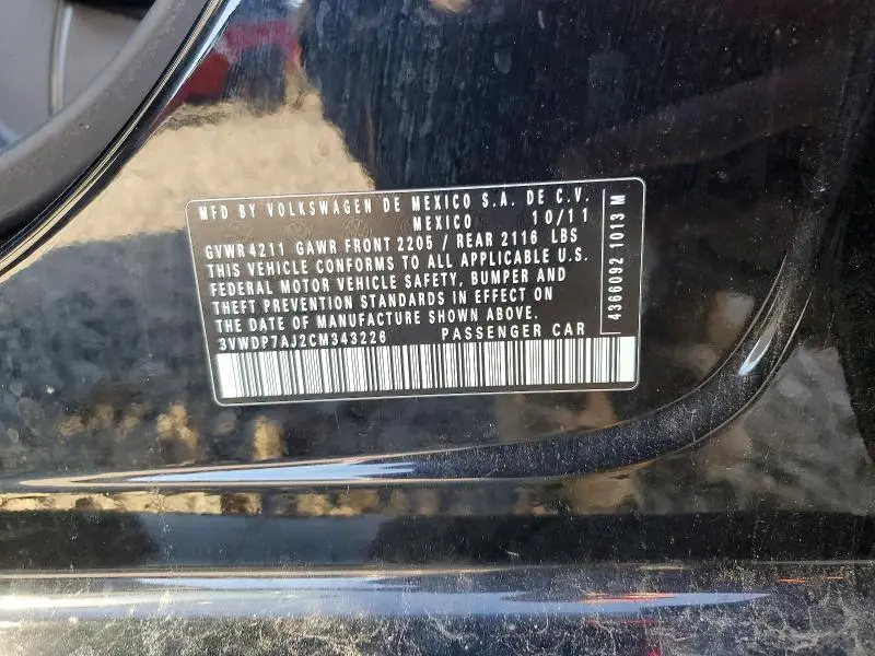 2012 VOLKSWAGEN JETTA SE  