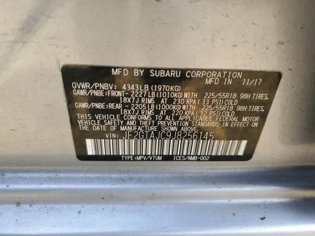 2018 SUBARU CROSSTREK LIMITED  