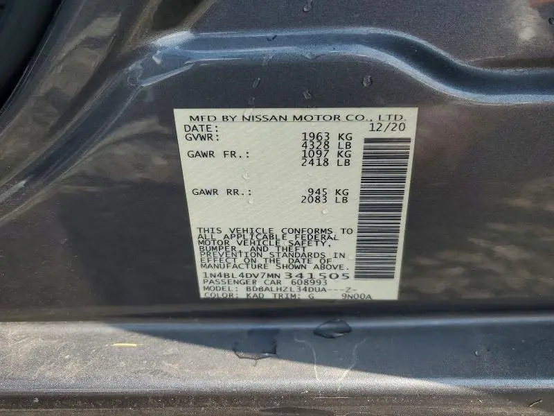 2021 NISSAN ALTIMA SV  