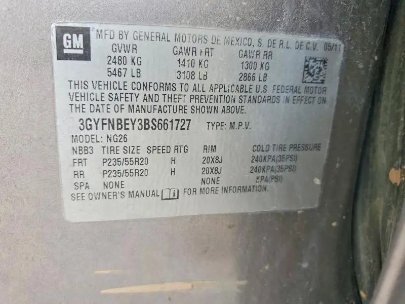 2011 CADILLAC SRX PERFORMANCE COLLECTION  
