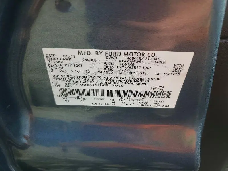 2011 FORD ESCAPE LIMITED  