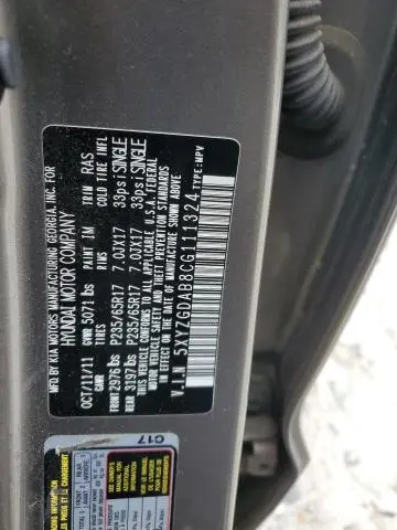 2012 HYUNDAI SANTA FE GLS  