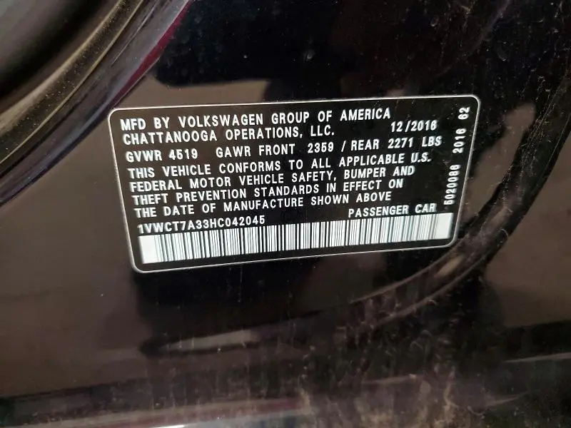 2017 VOLKSWAGEN PASSAT SEL PREMIUM  