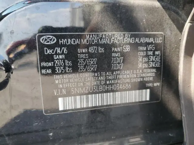 2017 HYUNDAI SANTA FE SPORT   