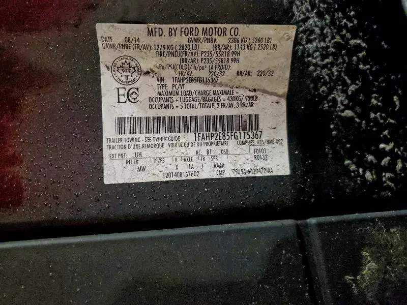 2015 FORD TAURUS SEL  