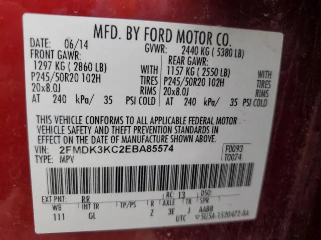 2014 FORD EDGE LIMITED  