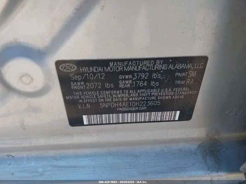 2013 HYUNDAI ELANTRA GLS