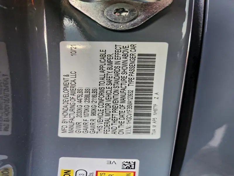 2021 HONDA ACCORD SPORT  