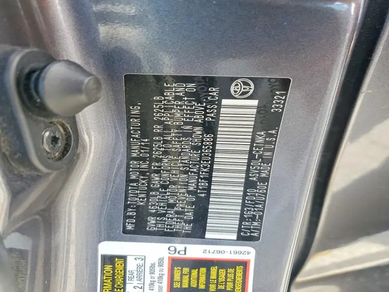 2014 TOYOTA CAMRY LE  