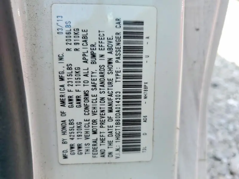 2013 HONDA ACCORD EXL  
