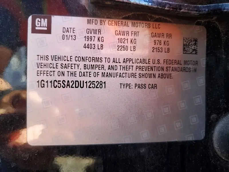 2013 CHEVROLET MALIBU 1LT  