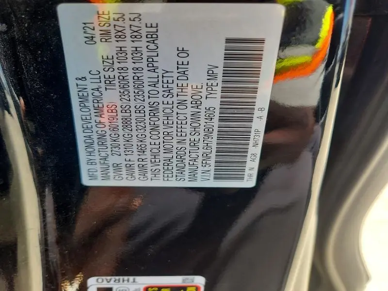 2022 HONDA ODYSSEY EXL  