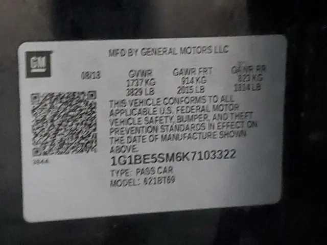 2019 CHEVROLET CRUZE LT