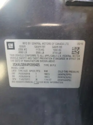 2015 GMC TERRAIN SLT  