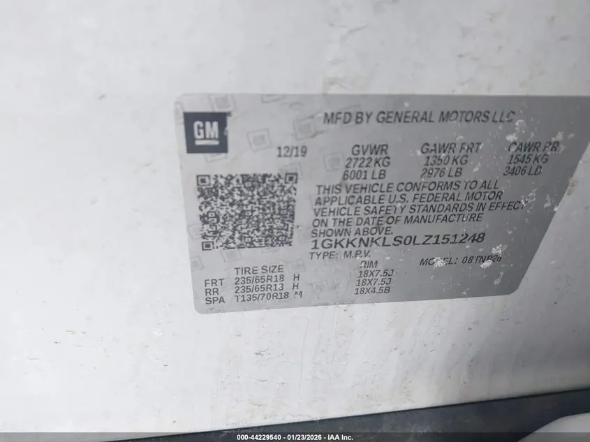 2020 GMC ACADIA FWD SLE